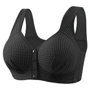 Savings Up to 30% off Ndbuld Large Size Women's Bra Women's Sexy Non Magnetic And Non Steel Ring Gathered Bra With Thin Cup And Adjustable Sexy Lace Bra Underwear,Black,2XL
